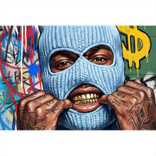 Lade das Bild in den Galerie-Viewer, Spannrahmenbild Mann mit Maske Why so Serious Querformat

