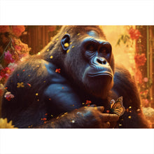 Lade das Bild in den Galerie-Viewer, Poster Gorilla mit Schmetterling Digital Art Querformat

