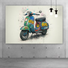 Lade das Bild in den Galerie-Viewer, Poster Graffiti Motorroller mit Berliner Schriftzug Querformat
