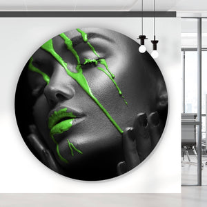 Aluminiumbild Green Lips Kreis