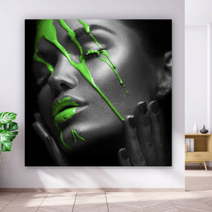 Leinwandbild Green Lips Quadrat