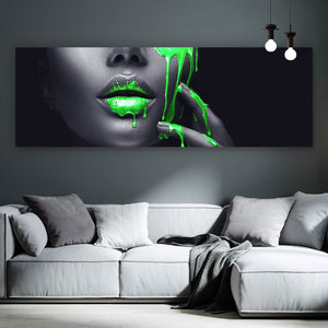 Aluminiumbild Grüne Lippen Panorama