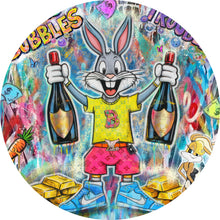 Lade das Bild in den Galerie-Viewer, Aluminiumbild Hase in Feierlaune Kreis
