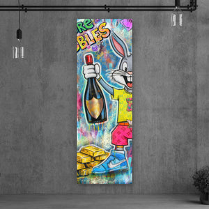 Acrylglasbild Hase in Feierlaune Panorama Hoch