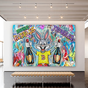Acrylglasbild Hase in Feierlaune Querformat