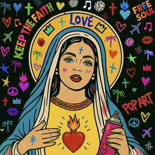 Lade das Bild in den Galerie-Viewer, Poster Heilige Maria als buntes Pop Art Quadrat
