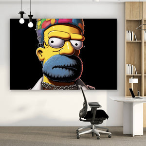 Aluminiumbild Homer Gangster Digital Art Querformat