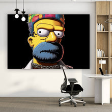Lade das Bild in den Galerie-Viewer, Aluminiumbild gebürstet Homer Gangster Digital Art Querformat
