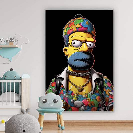 Leinwandbild Homer Gangster Digital Art Hochformat