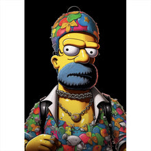 Lade das Bild in den Galerie-Viewer, Leinwandbild Homer Gangster Digital Art Hochformat
