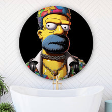 Lade das Bild in den Galerie-Viewer, Aluminiumbild Homer Gangster Digital Art Kreis
