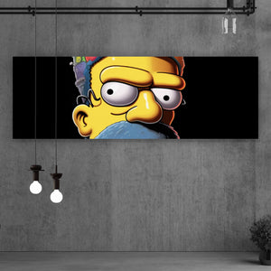 Aluminiumbild gebürstet Homer Gangster Digital Art Panorama