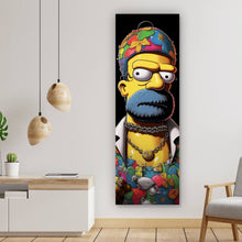 Lade das Bild in den Galerie-Viewer, Leinwandbild Homer Gangster Digital Art Panorama Hoch
