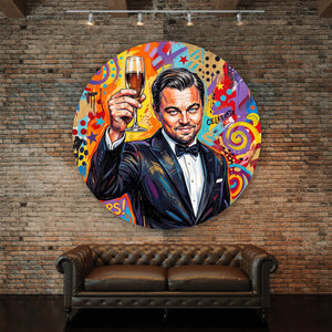 Aluminiumbild Ikonische Feier Cheers Pop Art Kreis