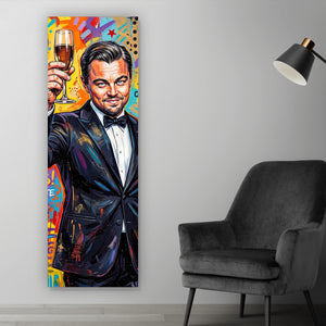 Leinwandbild Ikonische Feier Cheers Pop Art Panorama Hoch