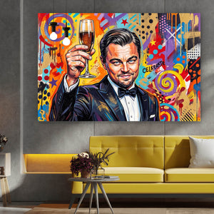 Leinwandbild Ikonische Feier Cheers Pop Art Querformat