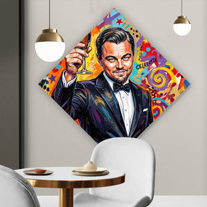 Leinwandbild Ikonische Feier Cheers Pop Art Raute