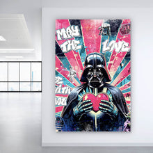 Lade das Bild in den Galerie-Viewer, Poster Ikonische Filmfigur Vader mit Herz Pop Art Hochformat
