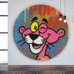 Aluminiumbild Ikonisches Pop Art mit Spraydose Kreis