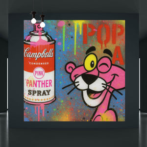 Spannrahmenbild Ikonisches Pop Art mit Spraydose Quadrat