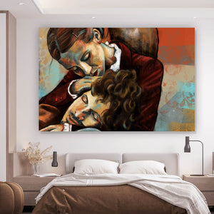 Poster Innige Umarmung eines Paares Querformat