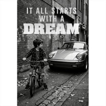 Lade das Bild in den Galerie-Viewer, Leinwandbild It all Starts with a Dream Hochformat
