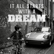 Lade das Bild in den Galerie-Viewer, Aluminiumbild gebürstet It all Starts with a Dream Quadrat
