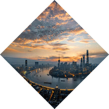 Lade das Bild in den Galerie-Viewer, Poster Kanal durch Stadtlandschaft bei Nacht Raute
