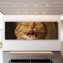 Lade das Bild in den Galerie-Viewer, Aluminiumbild Katze mit Burger Zeichenstil Panorama
