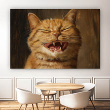 Lade das Bild in den Galerie-Viewer, Acrylglasbild Katze mit Burger Zeichenstil Querformat

