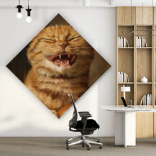 Lade das Bild in den Galerie-Viewer, Acrylglasbild Katze mit Burger Zeichenstil Raute
