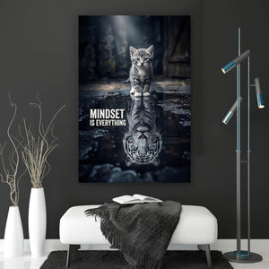 Aluminiumbild gebürstet Katze mit Tiger Reflexion Hochformat
