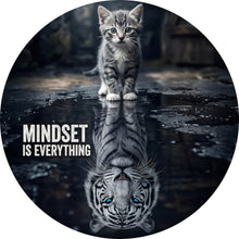 Lade das Bild in den Galerie-Viewer, Aluminiumbild Katze mit Tiger Reflexion Kreis
