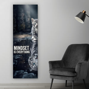 Aluminiumbild gebürstet Katze mit Tiger Reflexion Panorama Hoch