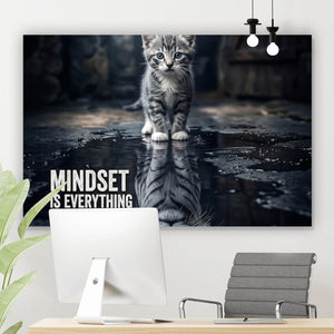 Aluminiumbild gebürstet Katze mit Tiger Reflexion Querformat