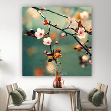 Lade das Bild in den Galerie-Viewer, Leinwandbild Kirschblüten am Ast Quadrat
