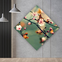 Lade das Bild in den Galerie-Viewer, Aluminiumbild Kirschblüten am Ast Raute
