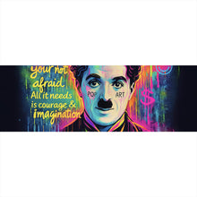 Lade das Bild in den Galerie-Viewer, Acrylglasbild Charlie Chaplin Neon Pop Art Panorama
