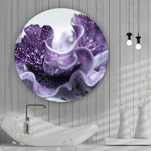 Lade das Bild in den Galerie-Viewer, Aluminiumbild gebürstet Korallisch Fluid Art Kreis
