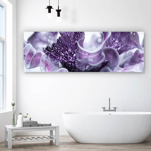 Leinwandbild Korallisch Fluid Art Panorama