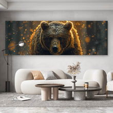 Lade das Bild in den Galerie-Viewer, Acrylglasbild Kraftvoller Bär von Lichtreflexen umgeben Panorama
