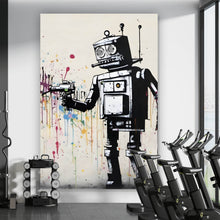 Lade das Bild in den Galerie-Viewer, Leinwandbild Banksy Kreativer Roboter Hochformat
