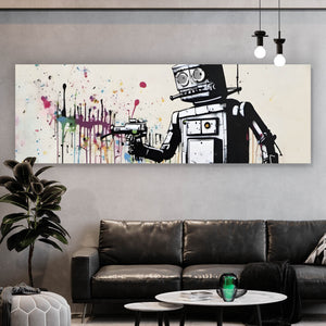 Poster Banksy Kreativer Roboter Panorama