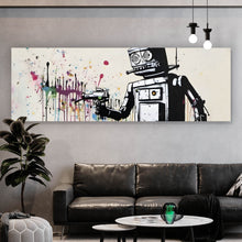 Lade das Bild in den Galerie-Viewer, Spannrahmenbild Banksy Kreativer Roboter Panorama

