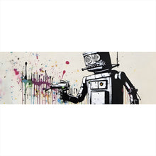 Lade das Bild in den Galerie-Viewer, Leinwandbild Banksy Kreativer Roboter Panorama
