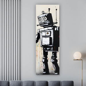 Aluminiumbild Banksy Kreativer Roboter Panorama Hoch