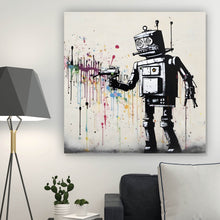 Lade das Bild in den Galerie-Viewer, Poster Banksy Kreativer Roboter Quadrat
