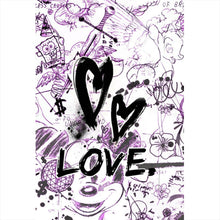 Lade das Bild in den Galerie-Viewer, Acrylglasbild Kreatives Graffiti mit verschiedenen Cartoon Figuren Hochformat
