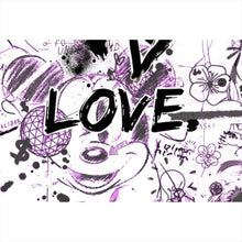 Lade das Bild in den Galerie-Viewer, Acrylglasbild Kreatives Graffiti mit verschiedenen Cartoon Figuren Querformat
