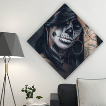 Lade das Bild in den Galerie-Viewer, Aluminiumbild gebürstet La Catrina No. 5 Raute
